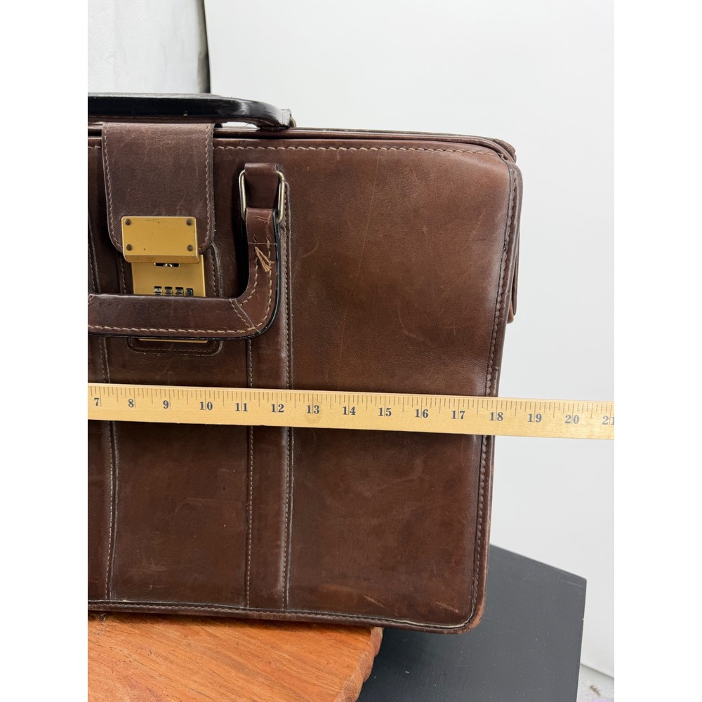 Coach gladstone Briefcase Mens OS Brown Leather Vintage Brass Lock USA 5220 - Picture 11 of 11
